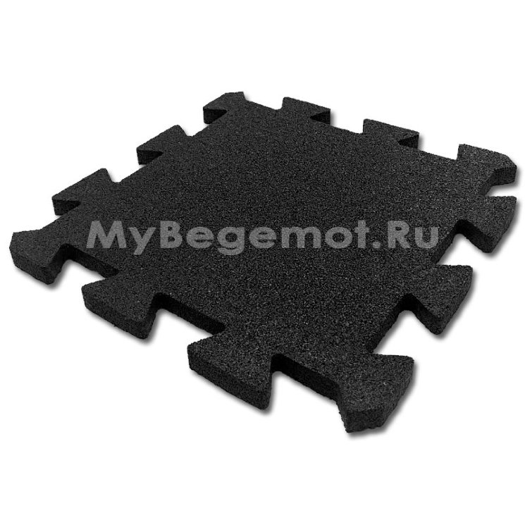 Резиновая плитка на пазлах M-KORT PUZZLE, 500x500х40 мм, черная