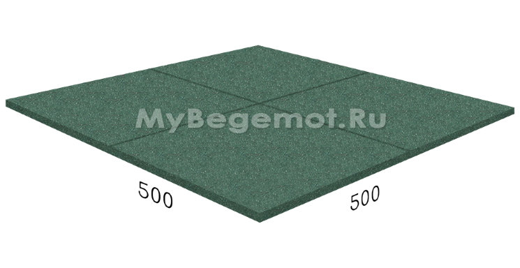 Резиновая плитка на пазлах RUBBLEX SPORT, 50x50 см, зеленая